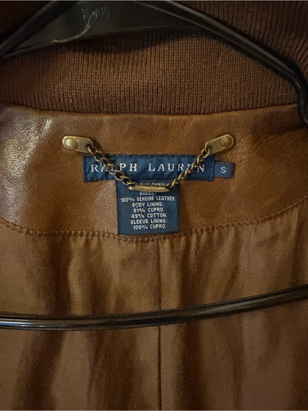 Ralph Lauren Brown Leather Military Field Jacket - Picture 3 of 3